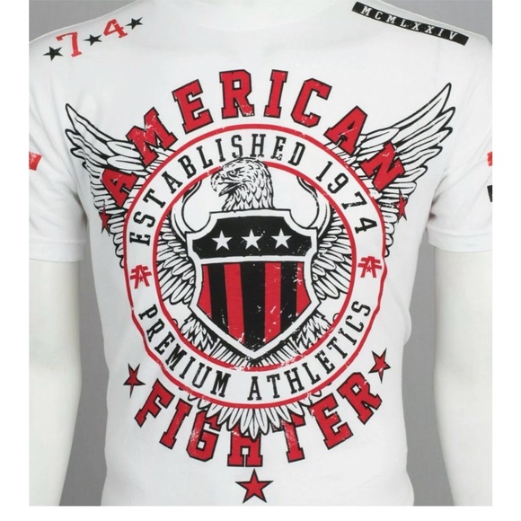 AMERICAN FIGHTER Excelsior White Athletic Fit Mens Crewneck T-shirt L-3XL NWT - Picture 6 of 10